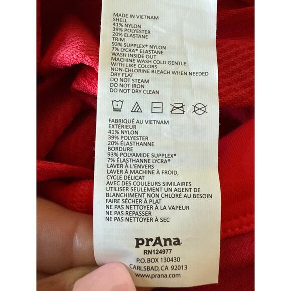 Prana Red Crop Capri Misty Ruched Leggings Pants Womens M Yoga Gym EUC - Picture 9 of 11